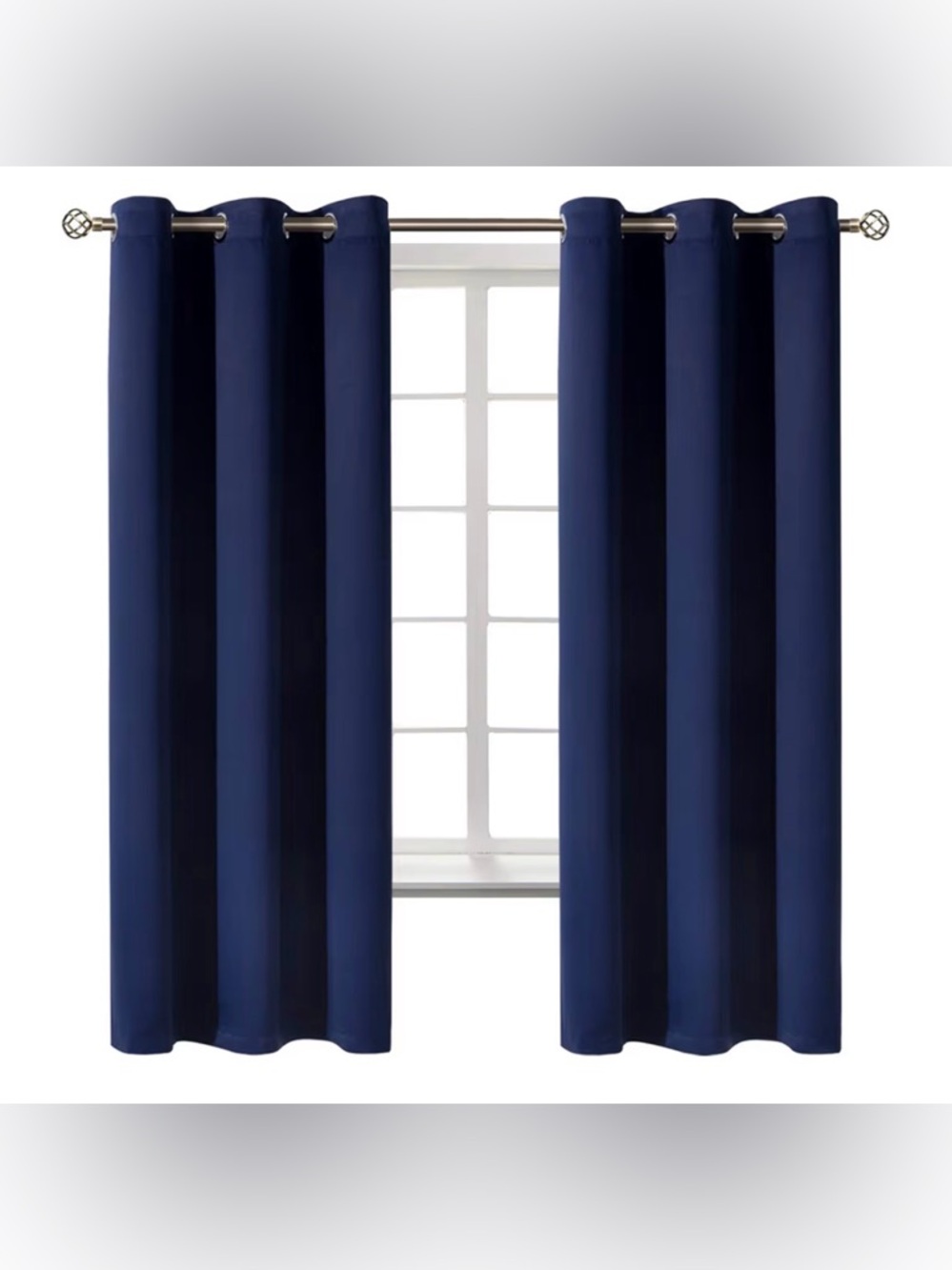 Navy Blackout Grommet Window Curtains - Unbranded
